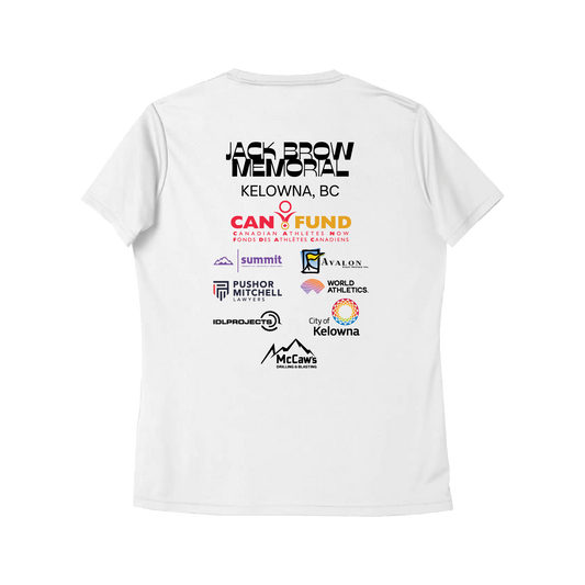 Jack Brow Track & Field 2025 | Women's Athletic Tee - White