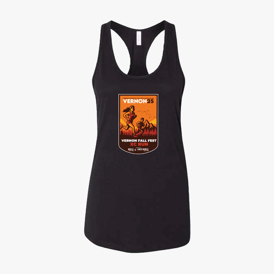 Vernon Fall Fest Community Run 2025 | Women's Adult Athletic Racerback Tank - Black