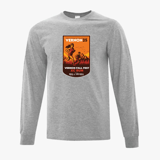 Vernon Fall Fest Community Run 2025 | Adult Long Sleeve T-Shirt - Light Grey